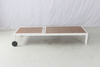 Resort pool outdoor white aluminum PS wood sun lounger with wheels