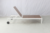 Resort pool outdoor white aluminum PS wood sun lounger with wheels