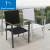 Patio outdoor PE rattan stackable dining arm chair